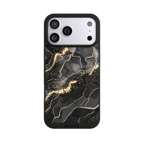 Apple iPhone 17 Pro Max NIVOpure Look Spirales de Marbre Sombre &amp; Or