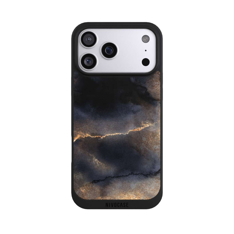 iPhone 17 Pro Max NIVOpure Schwarzer Marmor Goldstaub Look