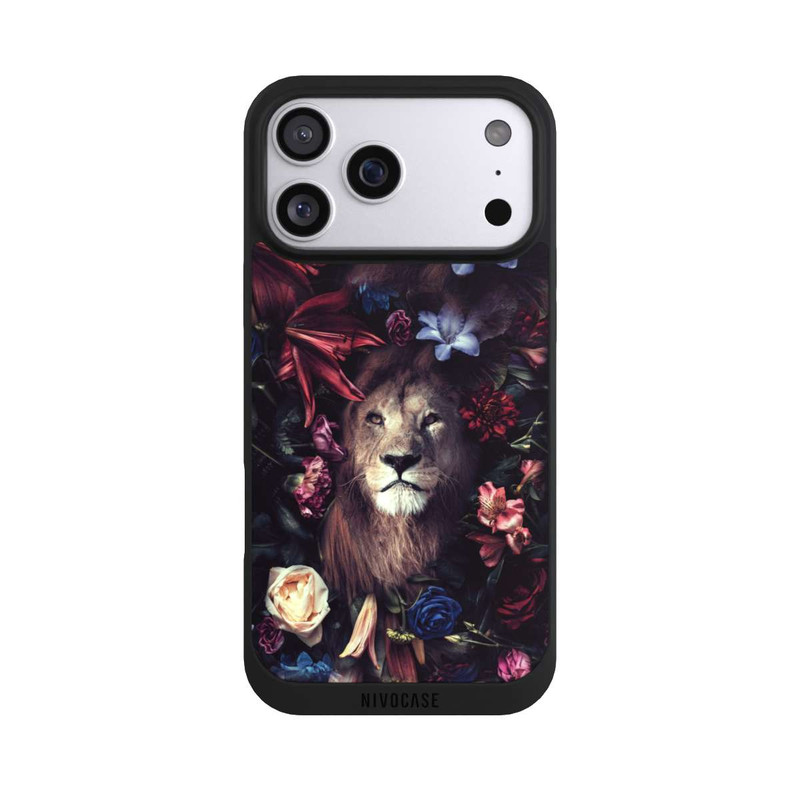 iPhone 17 Pro Max NIVOpure Löwe Blumenrahmen