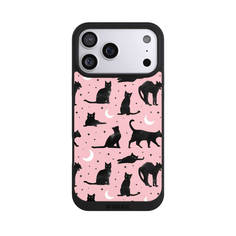 iPhone 17 Pro Max NIVOpure Katzen und Mond auf Rosa