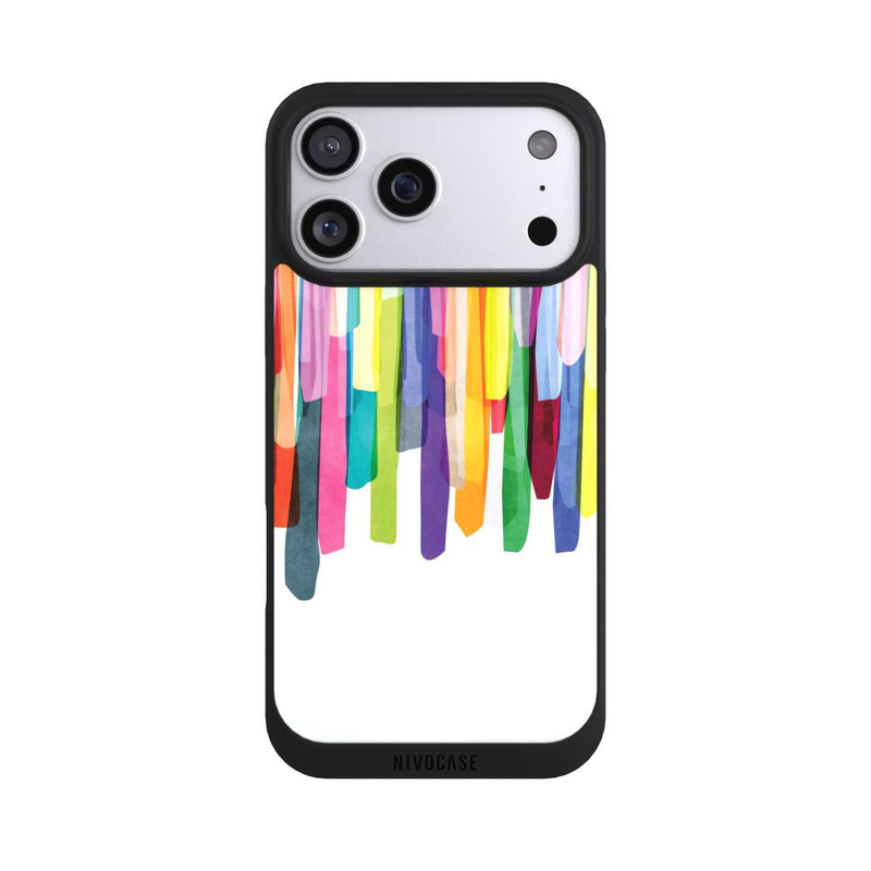 iPhone 17 Pro Max NIVOpure Bunte Streifen Weißer Hintergrund
