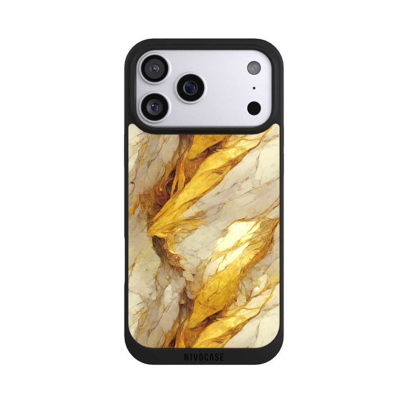 iPhone 17 Pro Max NIVOpure White Marble Gold Print Layers