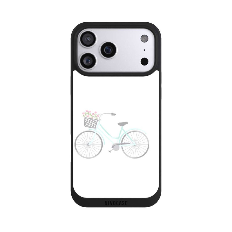 iPhone 17 Pro Max NIVOpure Retro Fahrrad weißer Hintergrund 