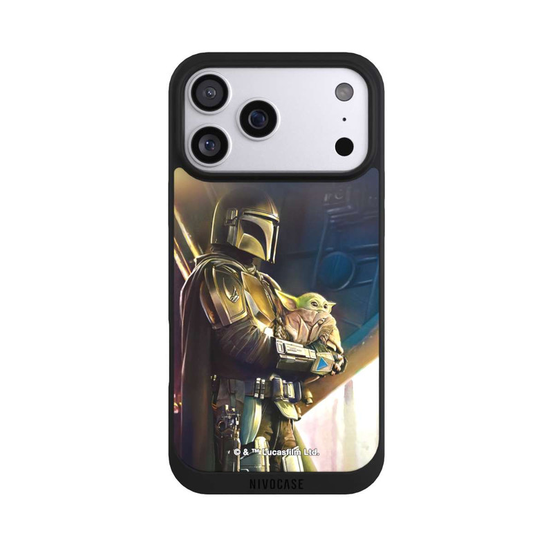 iPhone 17 Pro Max NIVOpure Mandaloriens et Grogu à l'intérieur du vaisseau