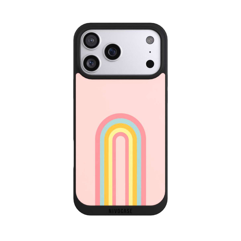 iPhone 17 Pro Max NIVOpure Arc-en-ciel rose pastel long