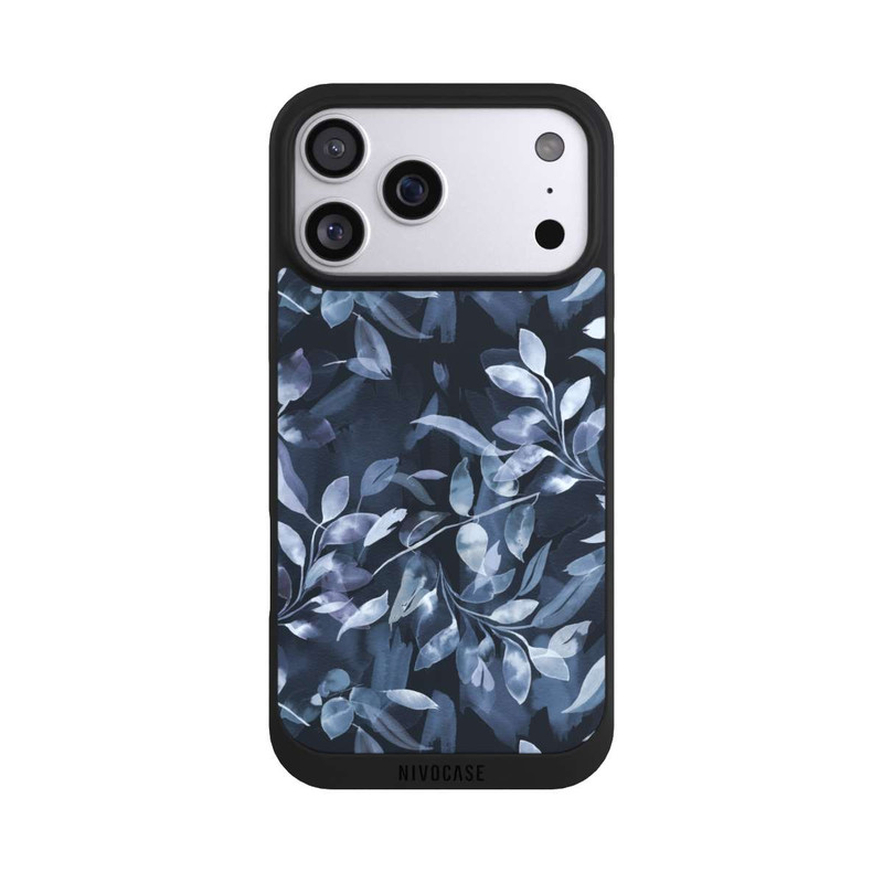 iPhone 17 Pro Max NIVOpure Mystische Aquarellblätter marineblau
