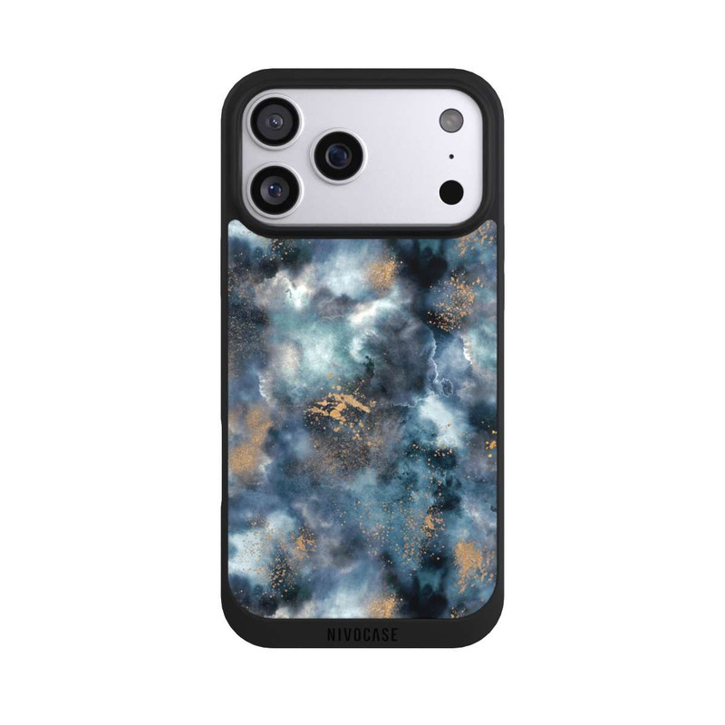 iPhone 17 Pro Max NIVOpure Smoky Marble Watercolor Navy