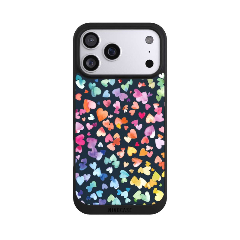 iPhone 17 Pro Max NIVOpure Valentinstag Herzen Schwarz