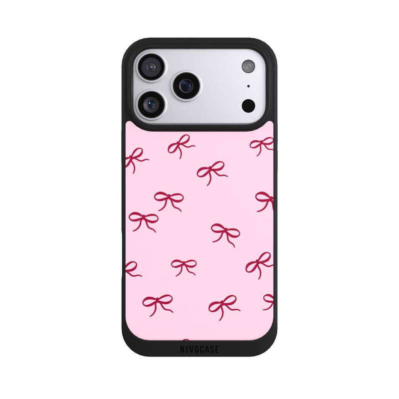 iPhone 17 Pro Max NIVOpure Schleifen Muster Rot Pink