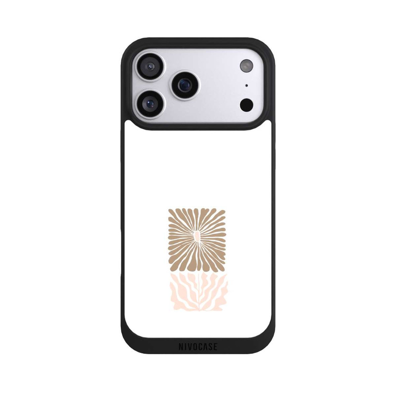 iPhone 17 Pro Max NIVOpure Fleur Boho Caramel sur Blanc