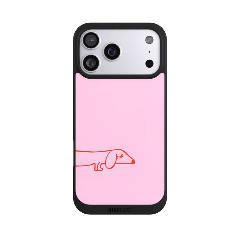 iPhone 17 Pro Max NIVOpure Dachshund Illustration Pink