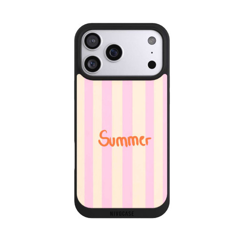 Apple iPhone 17 Pro Max NIVOpure Summer- Rosa und Orange Streifen Hintergrund