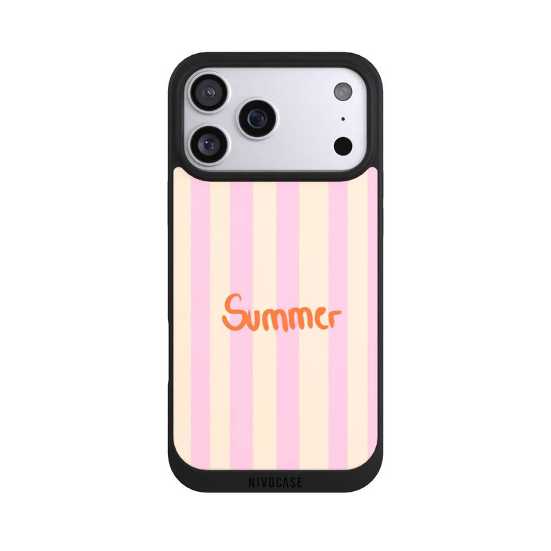 iPhone 17 Pro Max NIVOpure Summer- Rosa und Orange Streifen Hintergrund