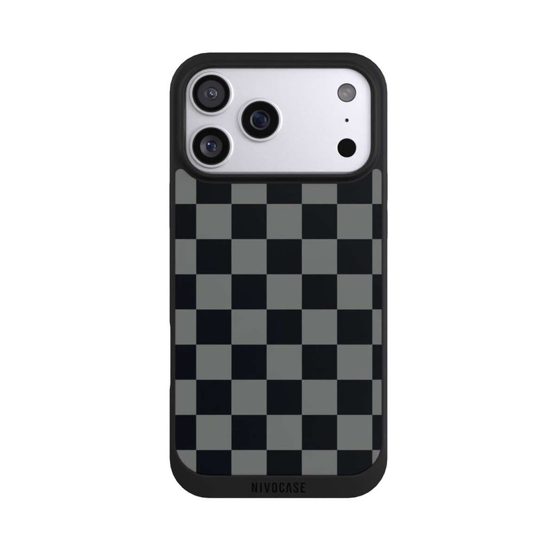 iPhone 17 Pro Max NIVOpure Checked Pattern Black Grey