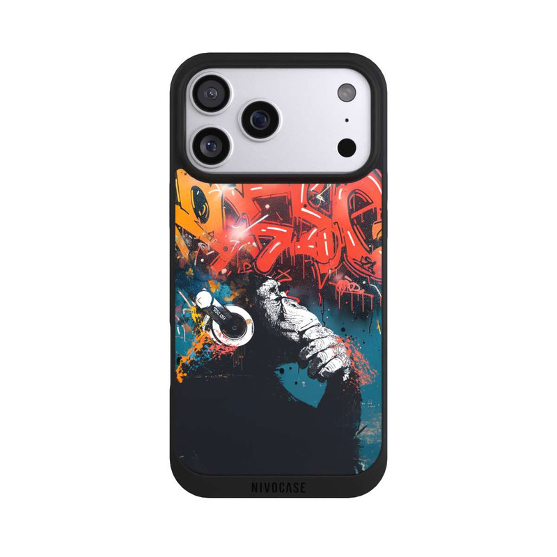 iPhone 17 Pro Max NIVOpure Affe Stereo Kopfhörer Graffiti Street Art