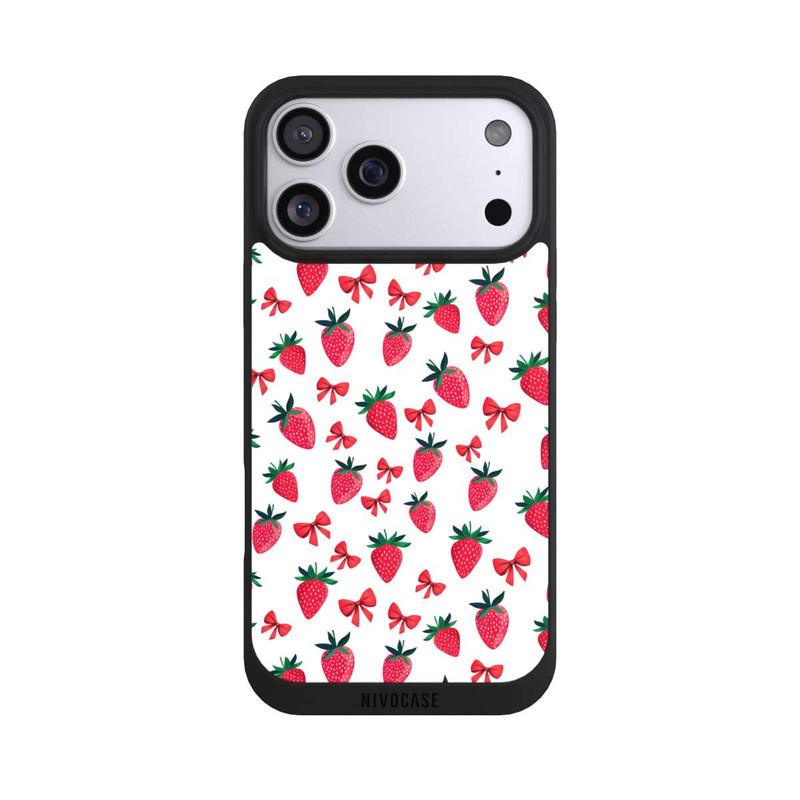 iPhone 17 Pro Max NIVOpure Strawberry Ribbon Pattern Red