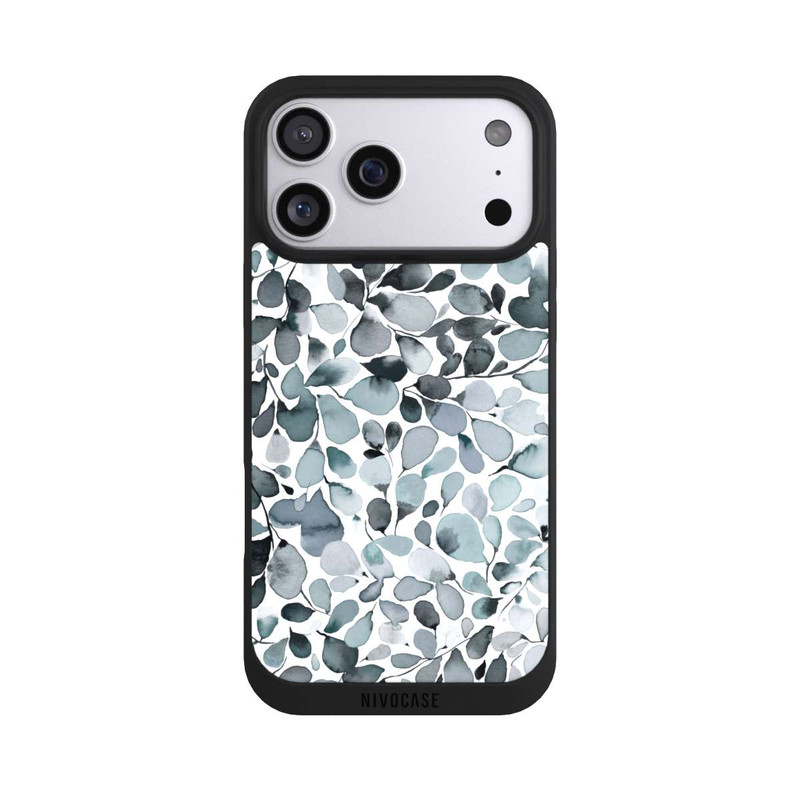 iPhone 17 Pro Max NIVOpure Eucalyptus Watercolor Leaves Grey