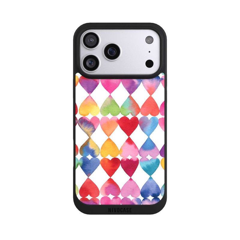 iPhone 17 Pro Max NIVOpure Buntes Herz Watercolor Muster