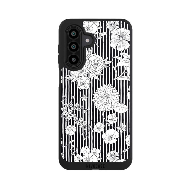 Galaxy A17 5G NIVOpure Flowers and Stripes Black and White