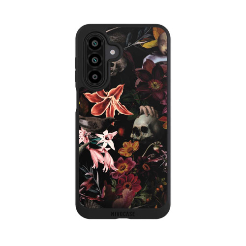 Samsung Galaxy A17 5G NIVOpure Totenköpfe und Blumen auf dunklem Hintergrund