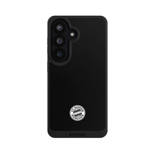 Samsung Galaxy S26 NIVOpure Klassisches FCB Logo Klein - Weiß auf Schwarz