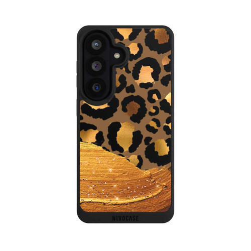Samsung Galaxy S26 NIVOpure Dunkelgoldener Leoparden Glitzerlook