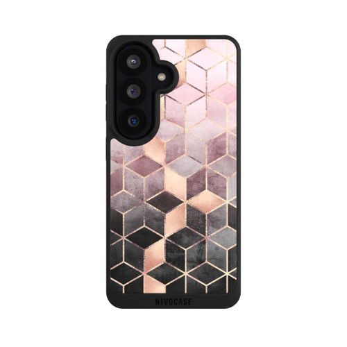 Samsung Galaxy S26 NIVOpure Pink Grey Gradient Cubes Print