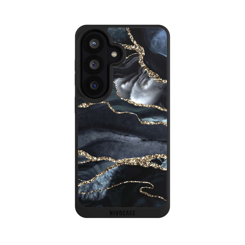 Galaxy S26 NIVOpure Dunkler Marmor Gold Glitzerlook