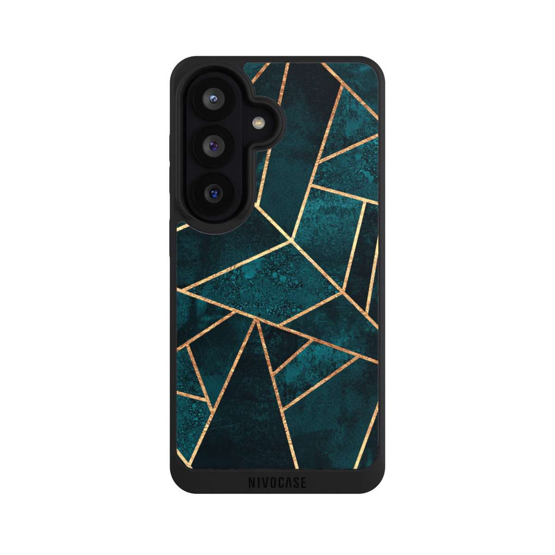 Galaxy S26 NIVOpure Deep Teal Stone Gold Print