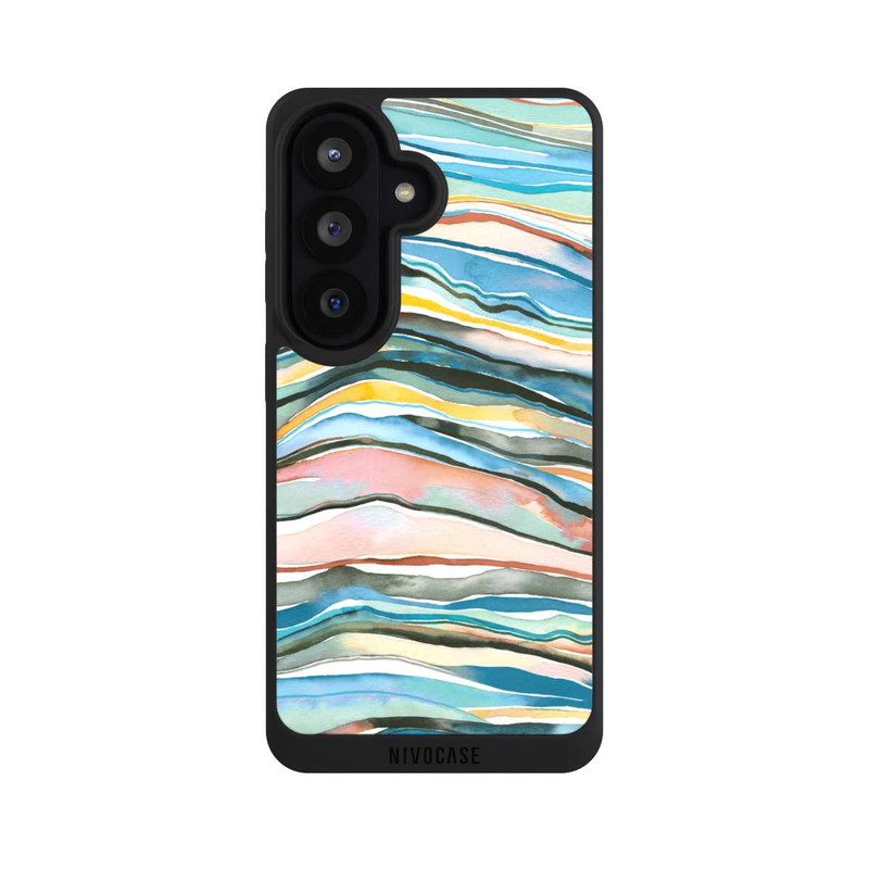 Galaxy S26 NIVOpure Watercolor Agate Layers Blue