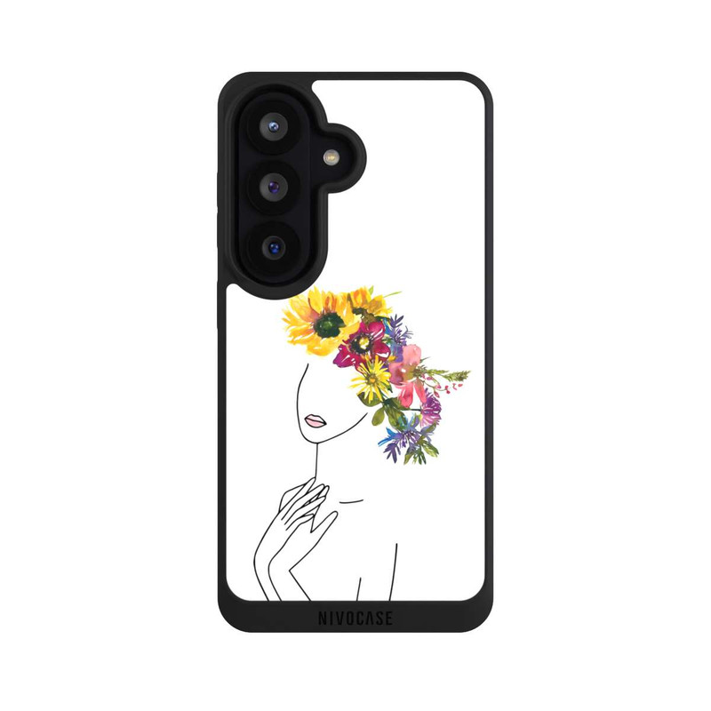 Galaxy S26 NIVOpure Line Art Woman flowercrown