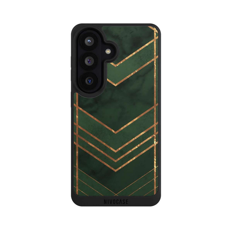 Galaxy S26 NIVOpure Dark Green Pattern Golden Stripes