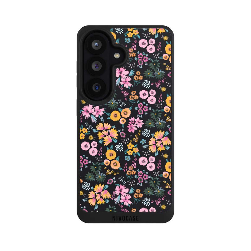 Galaxy S26 NIVOpure Kleine bunte Blumen Schwarz 2