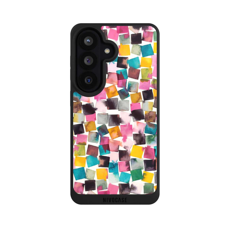 Galaxy S26 NIVOpure Watercolor Geometric Plaids Pink