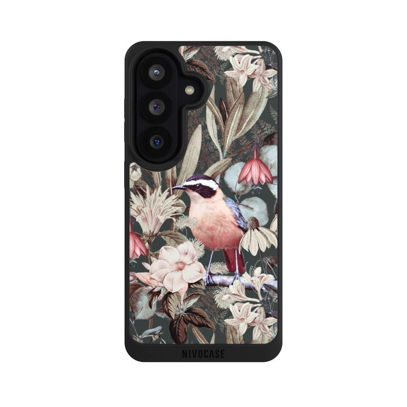 Galaxy S26 NIVOpure Orangefarbener Vogel im Vintage Blumenmuster