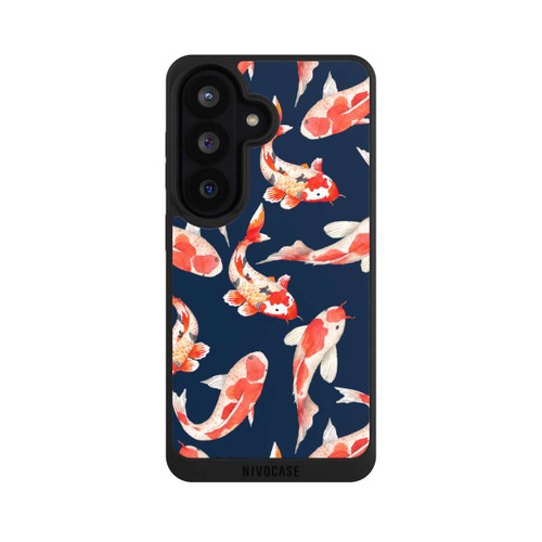 Samsung Galaxy S26 NIVOpure Koi auf blauem Hintergrund