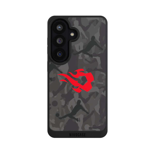 Samsung Galaxy S26 NIVOpure Belgian Red Flames Camouflage Grey