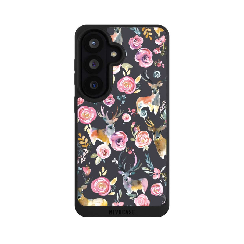 Galaxy S26 NIVOpure Hirsche und Blumen Anthrazit