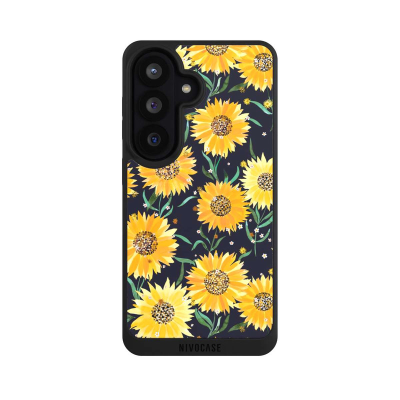 Galaxy S26 NIVOpure Fleurs de Tournesol sur Fond Noir