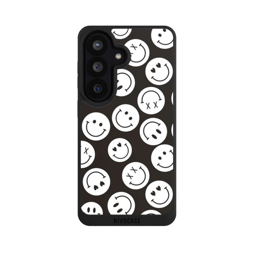 Samsung Galaxy S26 NIVOpure Smiles Emotes Pattern Black And White