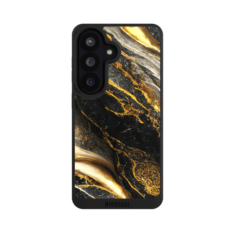 Galaxy S26 NIVOpure Black Marble Gold Print Layers
