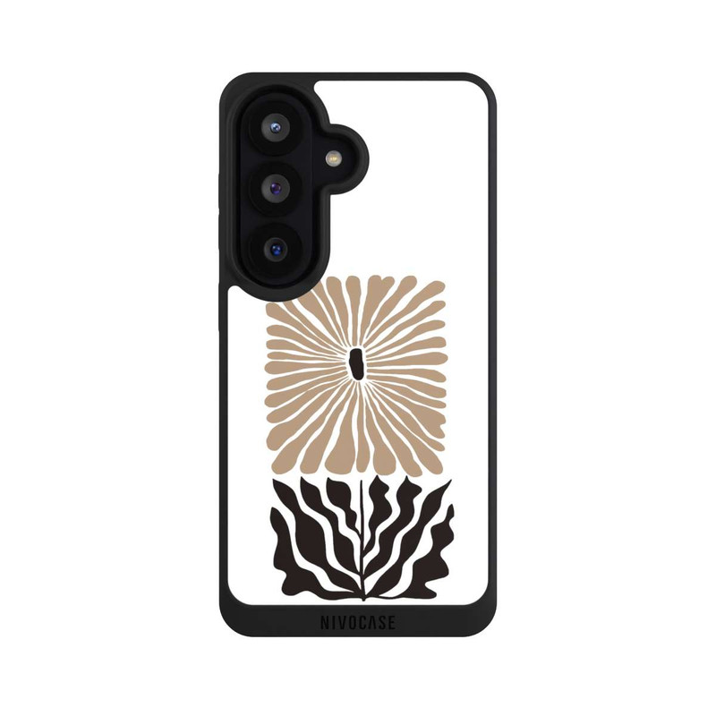 Galaxy S26 NIVOpure Fleur Bohème Marron sur Blanc