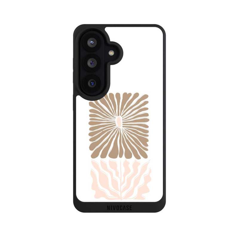 Galaxy S26 NIVOpure Fleur Boho Caramel sur Blanc
