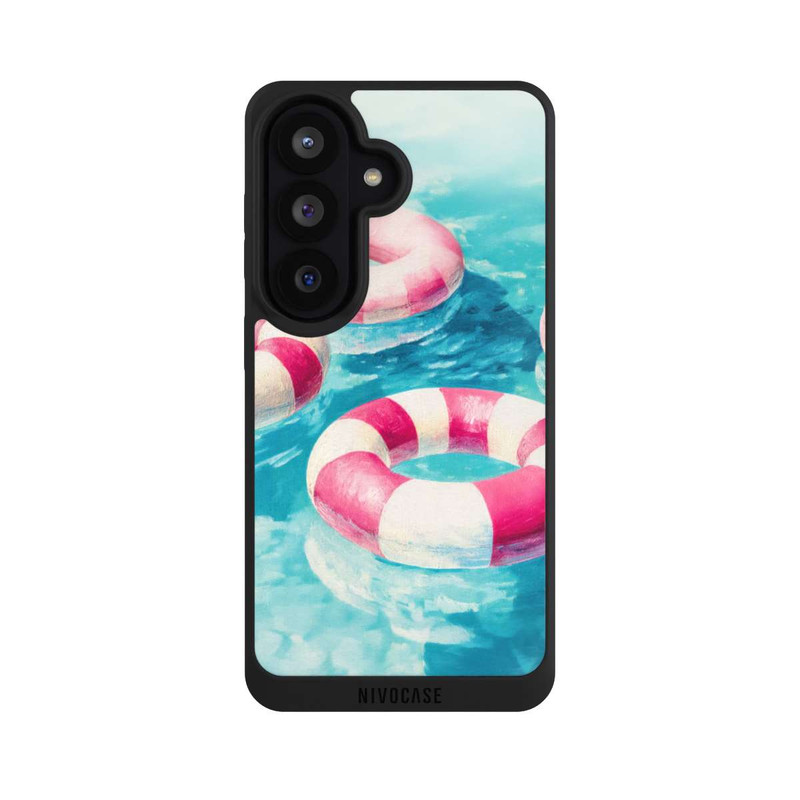 Galaxy S26 NIVOpure Gestreifte Schwimmringe im Pool