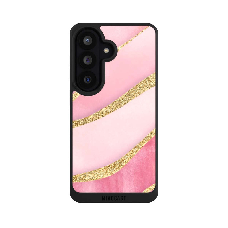 Galaxy S26 NIVOpure Pink Marble Goldprint Stripes