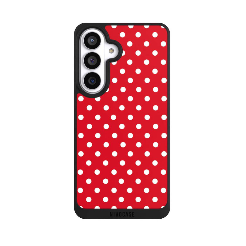 Galaxy S26+ NIVOpure Polka Dots Dunkelrot und Weiß