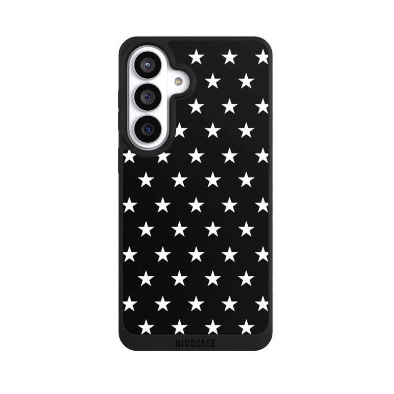 Galaxy S26+ NIVOpure Confettis Etoiles Blanches sur Fond Noir