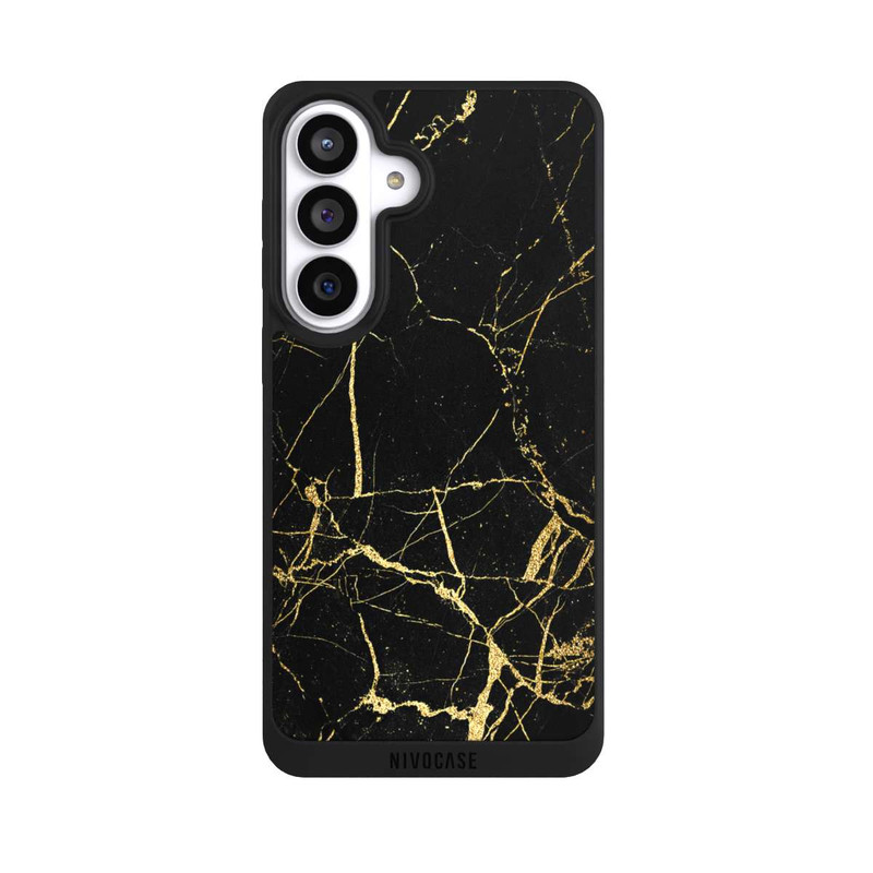 Galaxy S26+ NIVOpure Schwarzgoldener Marmor-Look