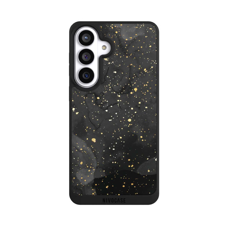 Galaxy S26+ NIVOpure Glitzernder Marmor-Schwarz-Gold-Look