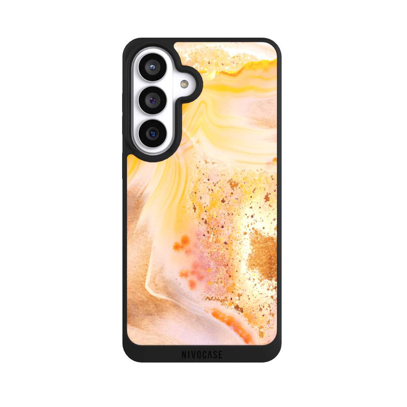 Galaxy S26+ NIVOpure Orangefarbener Glitzer Marmorlook